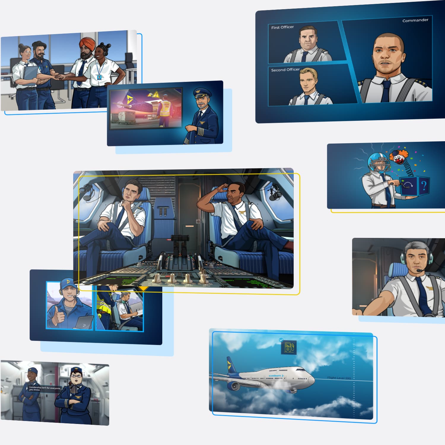 Scandlearn aviation training crm page collage right