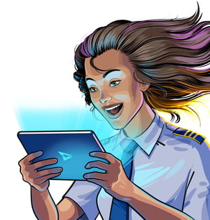 Scandlearn aviation training surprised girl reverse